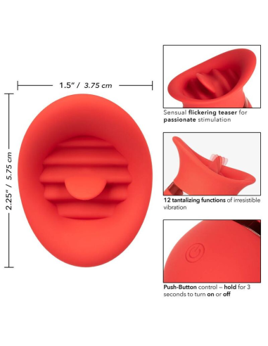 CALEXOTICS French Kiss Sweet Talker - Masajeador Compacto para Placer Orgásmico con 12 Funciones de Vibración