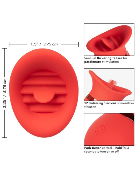 CALEXOTICS French Kiss Sweet Talker - Masajeador Compacto para Placer Orgásmico con 12 Funciones de Vibración