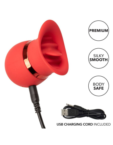 CALEXOTICS French Kiss Sweet Talker - Masajeador Compacto para Placer Orgásmico con 12 Funciones de Vibración