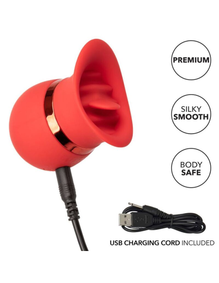 CALEXOTICS French Kiss Sweet Talker - Masajeador Compacto para Placer Orgásmico con 12 Funciones de Vibración