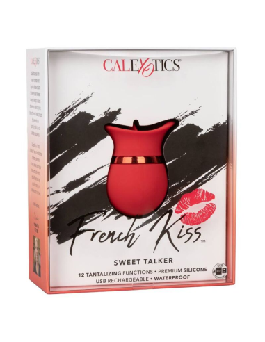 CALEXOTICS French Kiss Sweet Talker - Masajeador Compacto para Placer Orgásmico con 12 Funciones de Vibración
