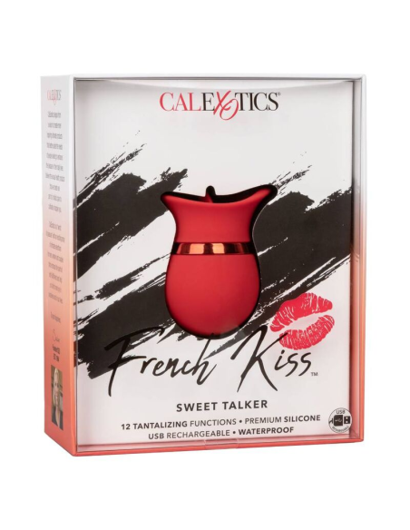 CALEXOTICS French Kiss Sweet Talker - Masajeador Compacto para Placer Orgásmico con 12 Funciones de Vibración