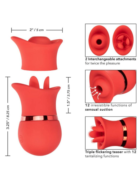 CALEXOTICS French Kiss Suck & Play Set - Doble Placer con 12 Funciones de Vibración y Succión