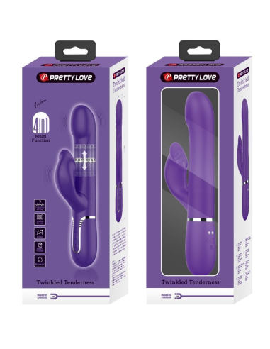 PRETTY LOVE - ZALIN Vibrador Conejito Perlas 4 En 1 | SexPlace.MX