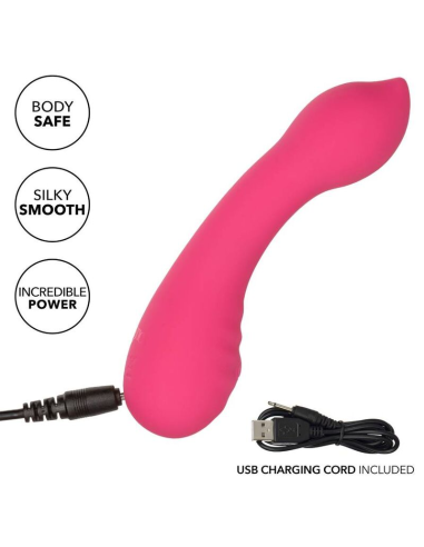 CALEXOTICS - PIXIES TEASER ROSA: Masajeador de Silicona, 10 Velocidades y Diseño Curvo para Placer Intenso