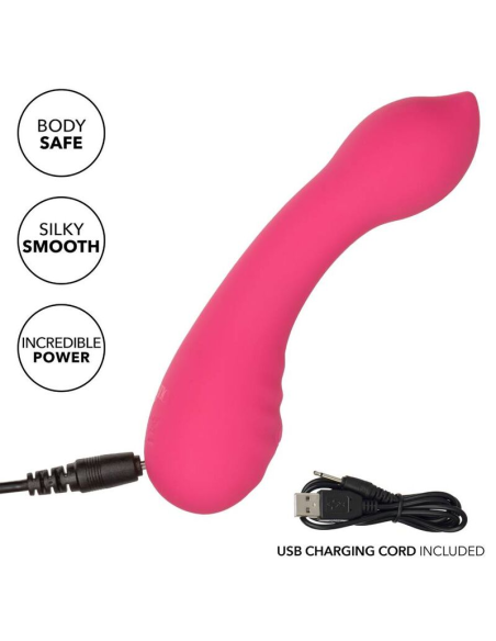 CALEXOTICS - PIXIES TEASER ROSA: Masajeador de Silicona, 10 Velocidades y Diseño Curvo para Placer Intenso