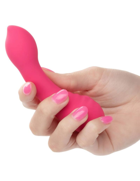 CALEXOTICS - PIXIES TEASER ROSA: Masajeador de Silicona, 10 Velocidades y Diseño Curvo para Placer Intenso
