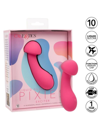 Calexotics Pixies Exciter Rosa: Masajeador de Silicona Líquida con 10 Velocidades y Diseño Versátil
