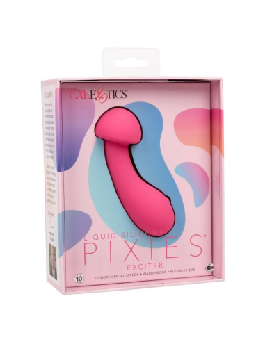 Calexotics Pixies Exciter Rosa: Masajeador de Silicona Líquida con 10 Velocidades y Diseño Versátil