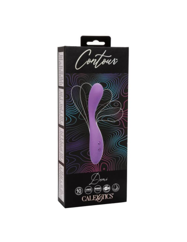 CALEXOTICS Contour Demi Violeta - Masajeador Flexible de Silicona con 10 Funciones de Vibración, Impermeable y Recargable
