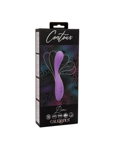 CALEXOTICS Contour Demi Violeta - Masajeador Flexible de Silicona con 10 Funciones de Vibración, Impermeable y Recargable