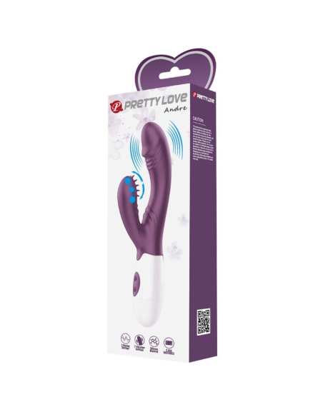 PRETTY LOVE - ANDRE Vibrador Conejito Y Punto G Morado | SexPlace.MX