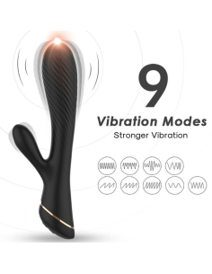 Vibrador Rabbit ARMONY - Silicona Negro, Estímulo Erótico y Placer Inigualable