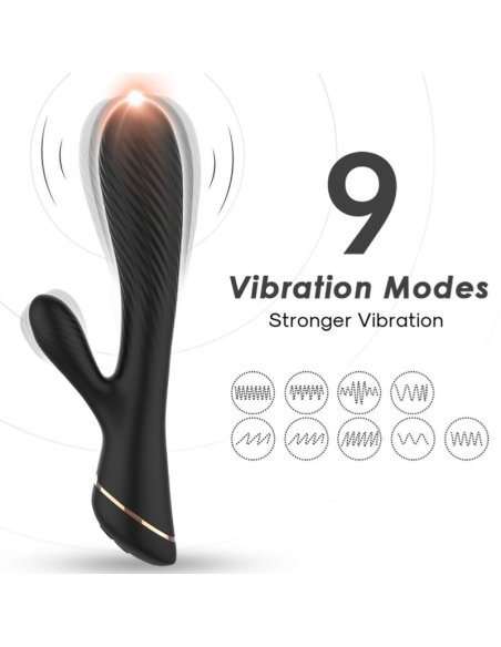 Vibrador Rabbit ARMONY - Silicona Negro, Estímulo Erótico y Placer Inigualable