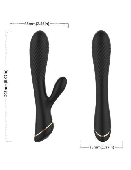 Vibrador Rabbit ARMONY - Silicona Negro, Estímulo Erótico y Placer Inigualable