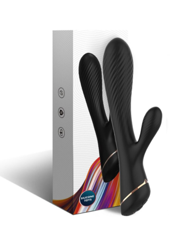 Vibrador Rabbit ARMONY - Silicona Negro, Estímulo Erótico y Placer Inigualable