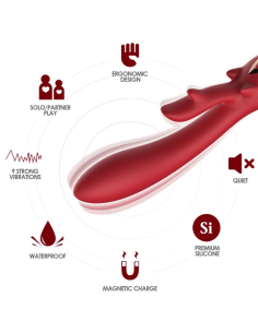 ARMONY - Vibrador Rabbit Curvo Red: Placer Intenso y Diseño Ergonómico