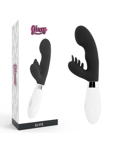 GLOSSY - ELVIS Vibrador Conejito Negro | SexPlace.MX