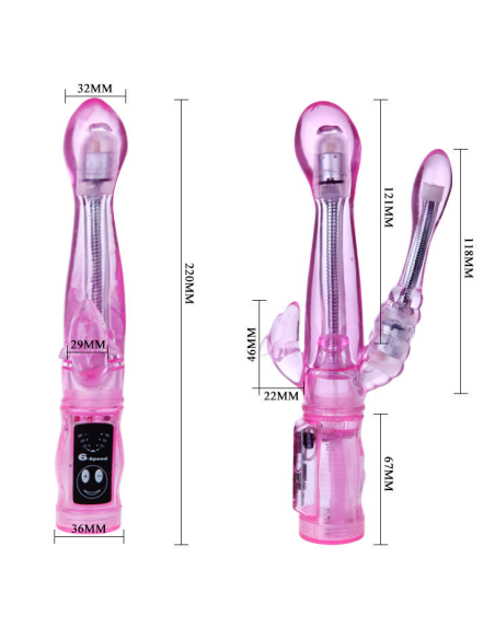 Baile - Vibrador Flexible con Estimulador Anal | Motor Múltiples Modos