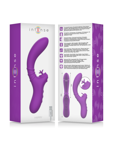 INTENSE - HARRY Vibrador Flexible Con Lengua Morado | SexPlace.MX