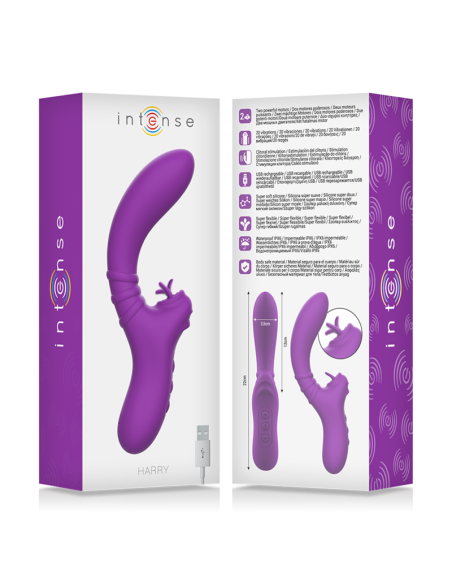 INTENSE - HARRY Vibrador Flexible Con Lengua Morado | SexPlace.MX