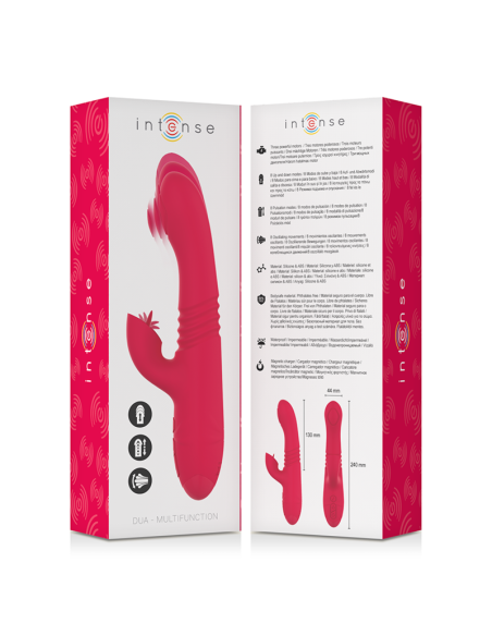 Vibrador Multifunción DUA Intense - Recargable, Estimulador con Lengua Roja, 8 Modos de Placer