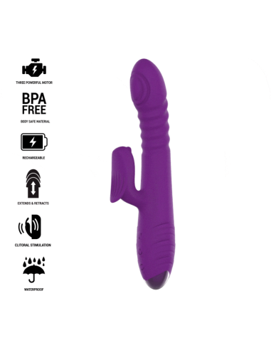 INTENSE IGGY: Vibrador Multifunción Recargable Up & Down con Estimulador de Clítoris - Placer Intenso en Color Morado