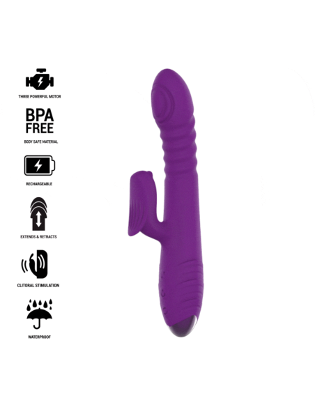 INTENSE IGGY: Vibrador Multifunción Recargable Up & Down con Estimulador de Clítoris - Placer Intenso en Color Morado