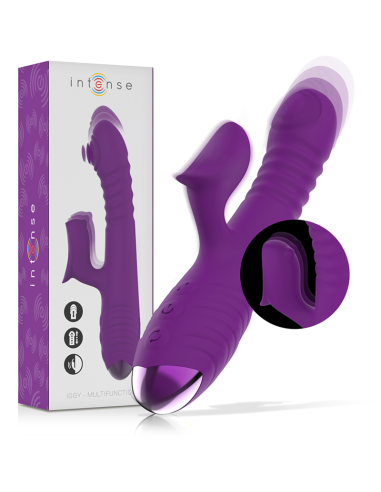 INTENSE IGGY: Vibrador Multifunción Recargable Up & Down con Estimulador de Clítoris - Placer Intenso en Color Morado