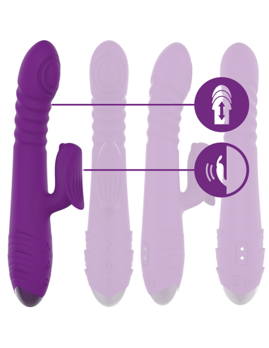 INTENSE IGGY: Vibrador Multifunción Recargable Up & Down con Estimulador de Clítoris - Placer Intenso en Color Morado