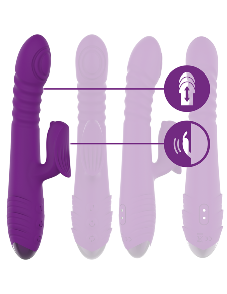 INTENSE IGGY: Vibrador Multifunción Recargable Up & Down con Estimulador de Clítoris - Placer Intenso en Color Morado