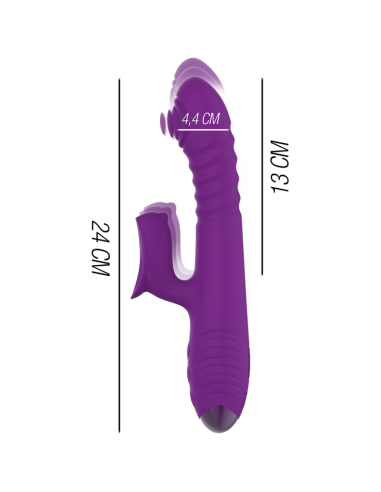 INTENSE IGGY: Vibrador Multifunción Recargable Up & Down con Estimulador de Clítoris - Placer Intenso en Color Morado