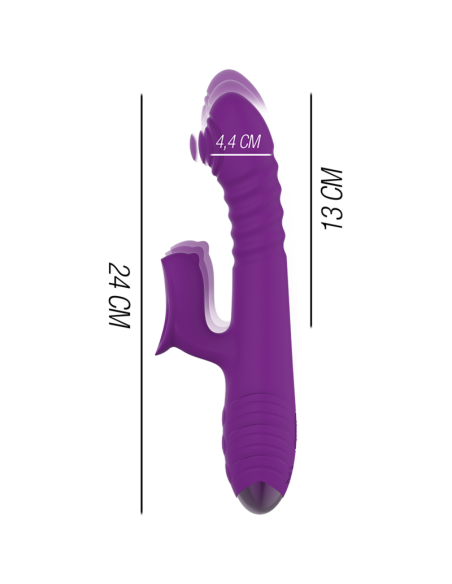 INTENSE IGGY: Vibrador Multifunción Recargable Up & Down con Estimulador de Clítoris - Placer Intenso en Color Morado