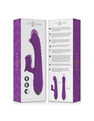 INTENSE IGGY: Vibrador Multifunción Recargable Up & Down con Estimulador de Clítoris - Placer Intenso en Color Morado
