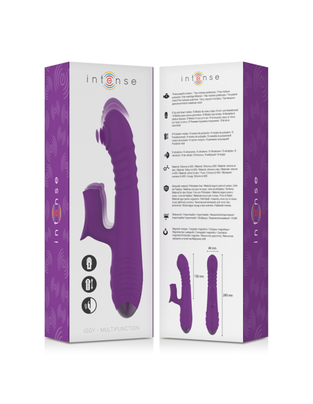 INTENSE IGGY: Vibrador Multifunción Recargable Up & Down con Estimulador de Clítoris - Placer Intenso en Color Morado
