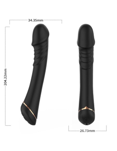 ARMONY - Dildo Vibrador de Silicona Negro | Placer Intenso y 9 Modos de Vibración