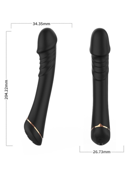 ARMONY - Dildo Vibrador de Silicona Negro | Placer Intenso y 9 Modos de Vibración