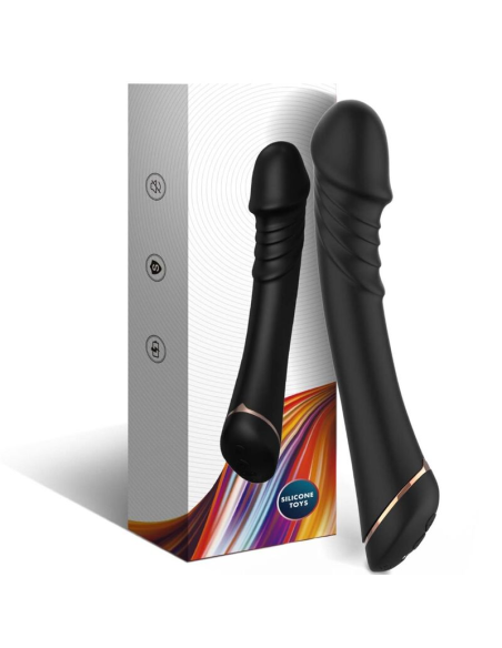 ARMONY - Dildo Vibrador de Silicona Negro | Placer Intenso y 9 Modos de Vibración