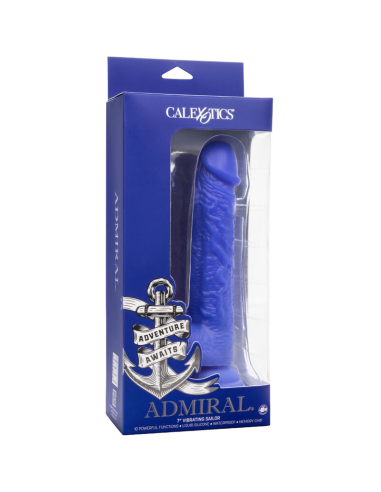 CALEXOTICS Admiral Sailor Dildo Realista Vibrador Azul | 10 Funciones de Placer, Impermeable y Recargable