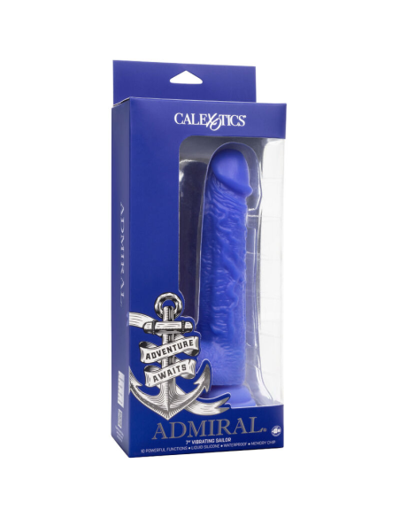 CALEXOTICS Admiral Sailor Dildo Realista Vibrador Azul | 10 Funciones de Placer, Impermeable y Recargable
