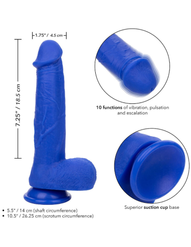 CALEXOTICS Admiral Captain Dildo Vibrador Realista Azul - 10 Funciones y Silicona Impermeable