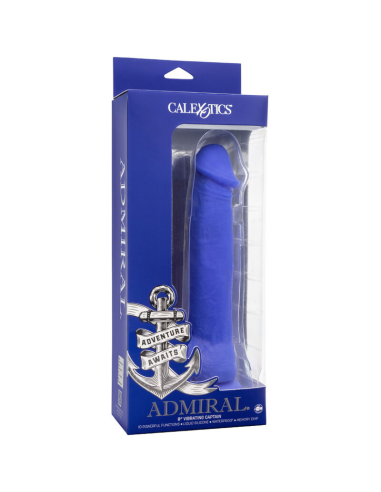 CALEXOTICS Admiral Captain Dildo Vibrador Realista Azul - 10 Funciones y Silicona Impermeable