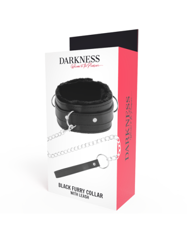 DARKNESS - Collar de Postura Acolchado con Cadena Leather para BDSM y Fetish
