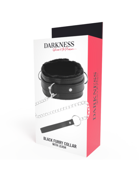 DARKNESS - Collar de Postura Acolchado con Cadena Leather para BDSM y Fetish