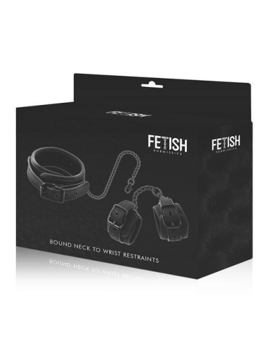 FETISH SUBMISSIVE COLLAR Y ESPOSAS CUERO VEGANO