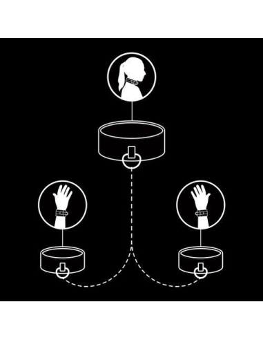 FETISH SUBMISSIVE COLLAR Y ESPOSAS CUERO VEGANO