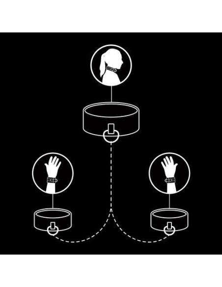 FETISH SUBMISSIVE COLLAR Y ESPOSAS CUERO VEGANO