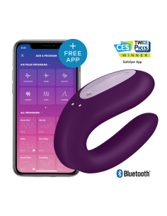 SATISFYER - Double Joy Vibrador Para Parejas App Morado | SexPlace.MX