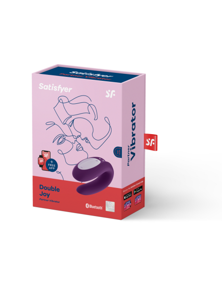 SATISFYER - Double Joy Vibrador Para Parejas App Morado | SexPlace.MX