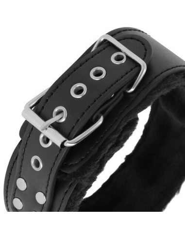 DARKNESS - Collar Forrado con Cadena Titanium para Control y Comodidad en Fetish y BDSM